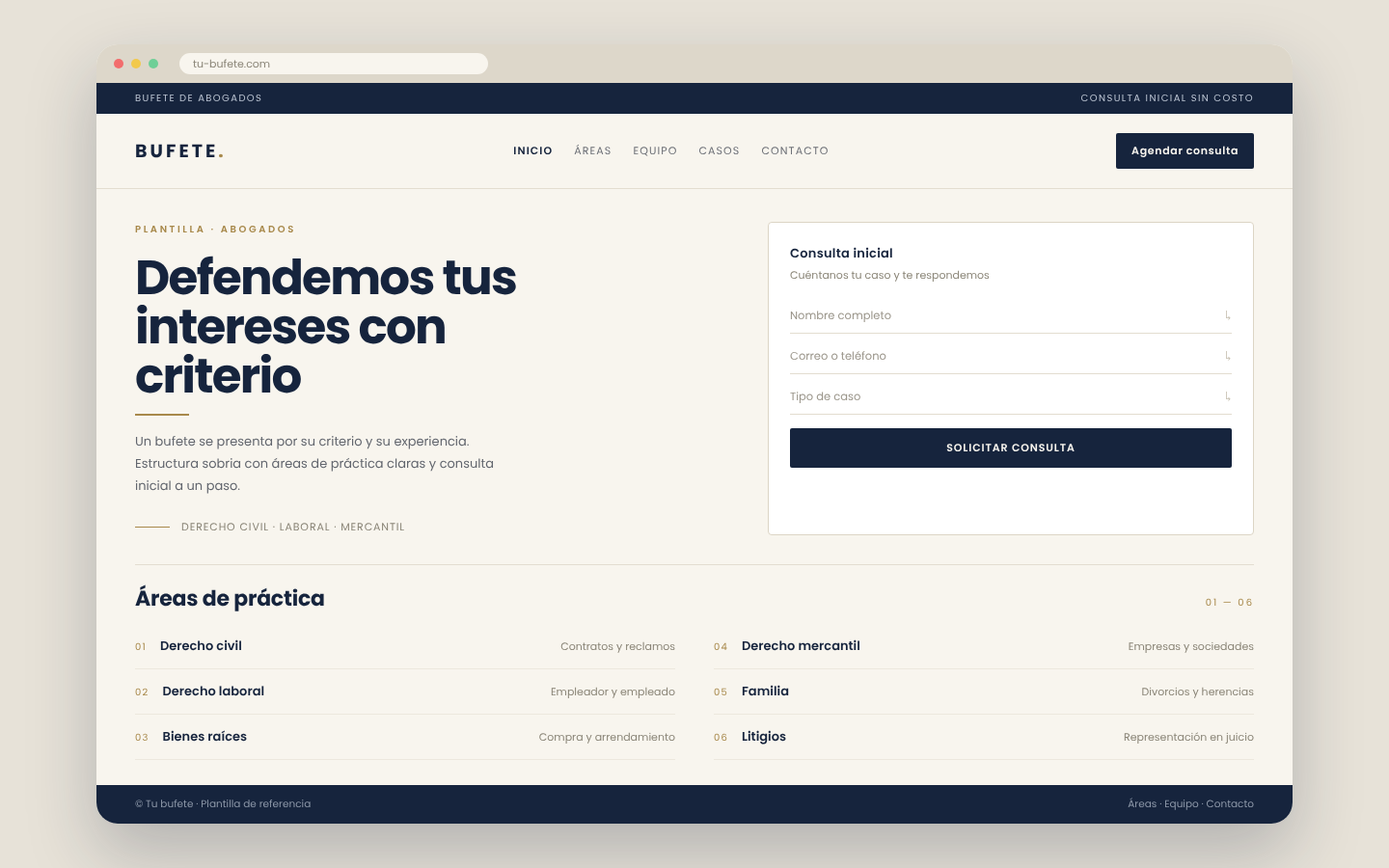 Plantilla: bufete de abogados