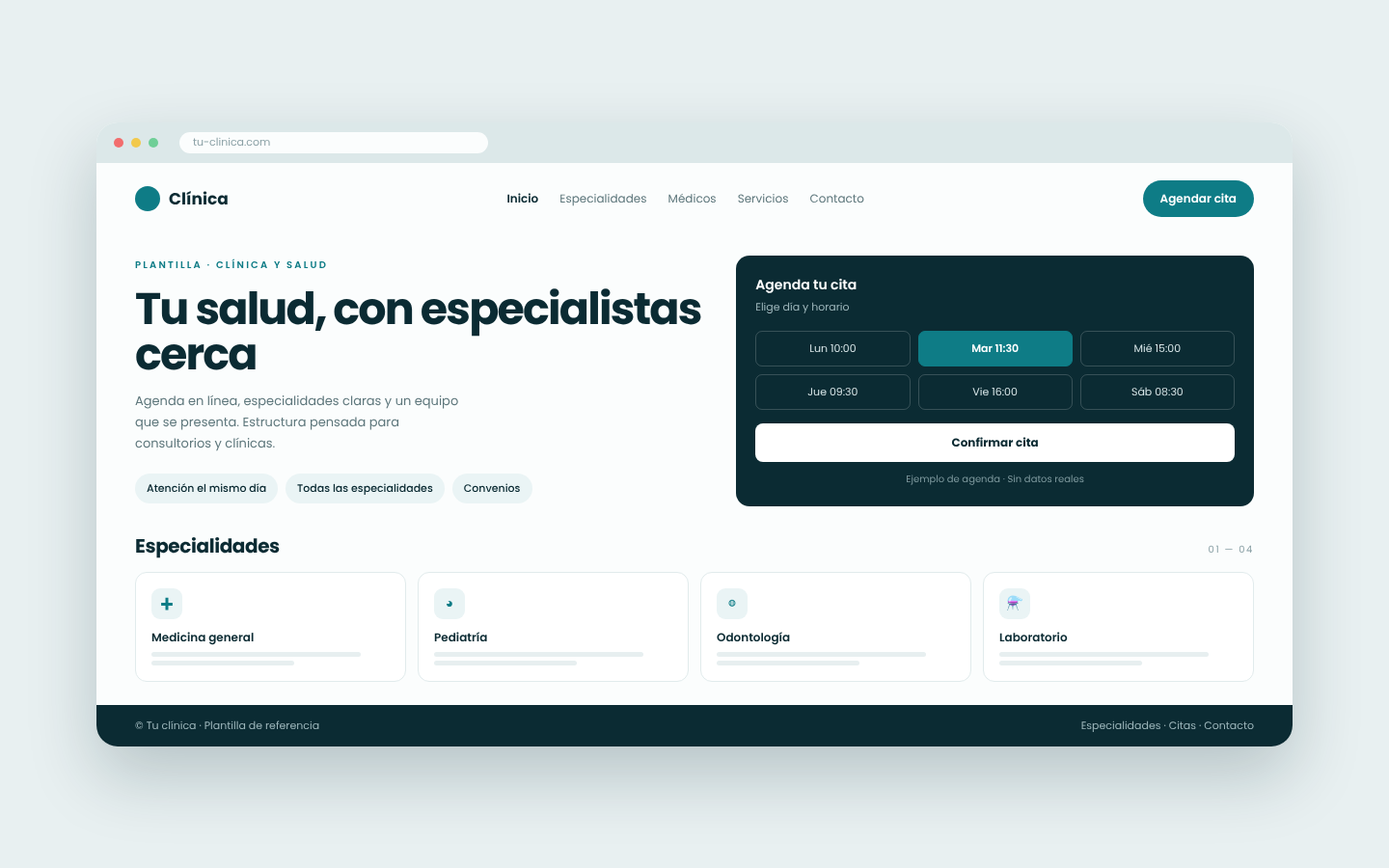Plantilla: clínica y salud